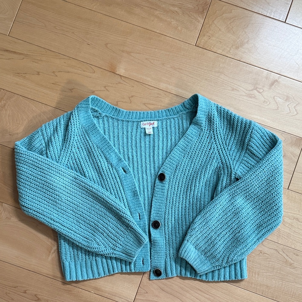 GAP Teal Button-Up Cardigan